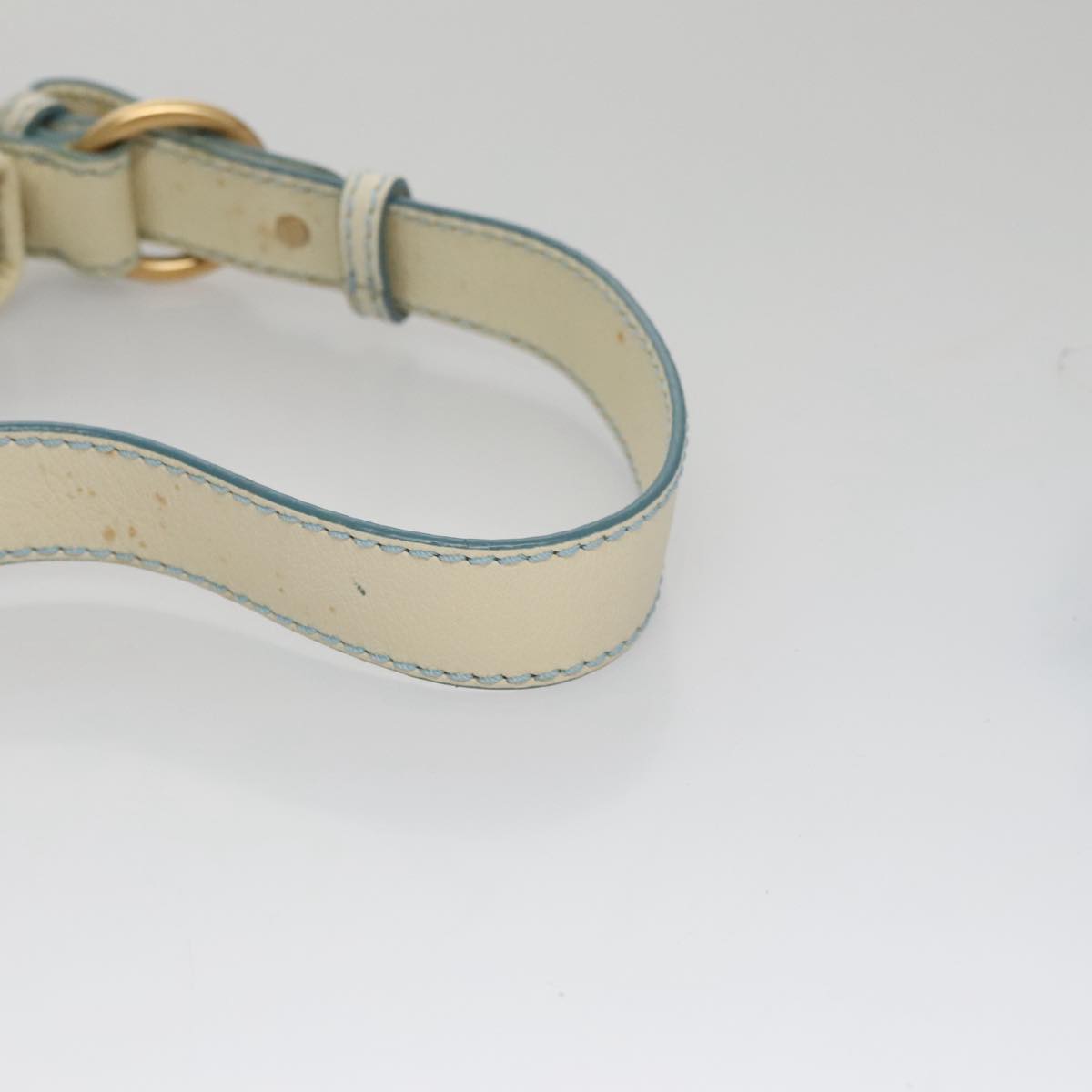 CELINE C Macadam Canvas Shoulder Bag Light Blue Auth yk17148