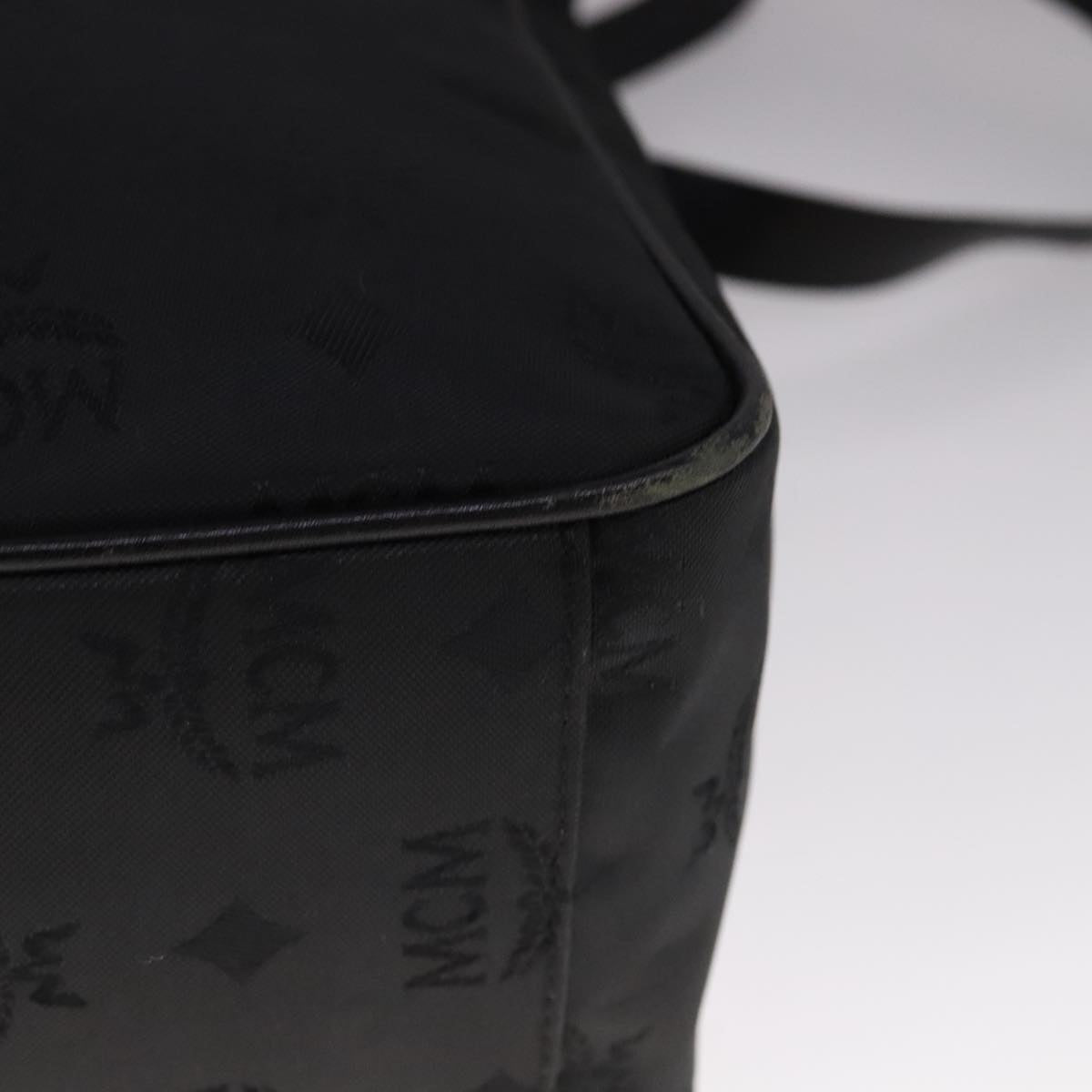 MCM Vicetos Logogram Chain Shoulder Bag Nylon Black Auth yk17160