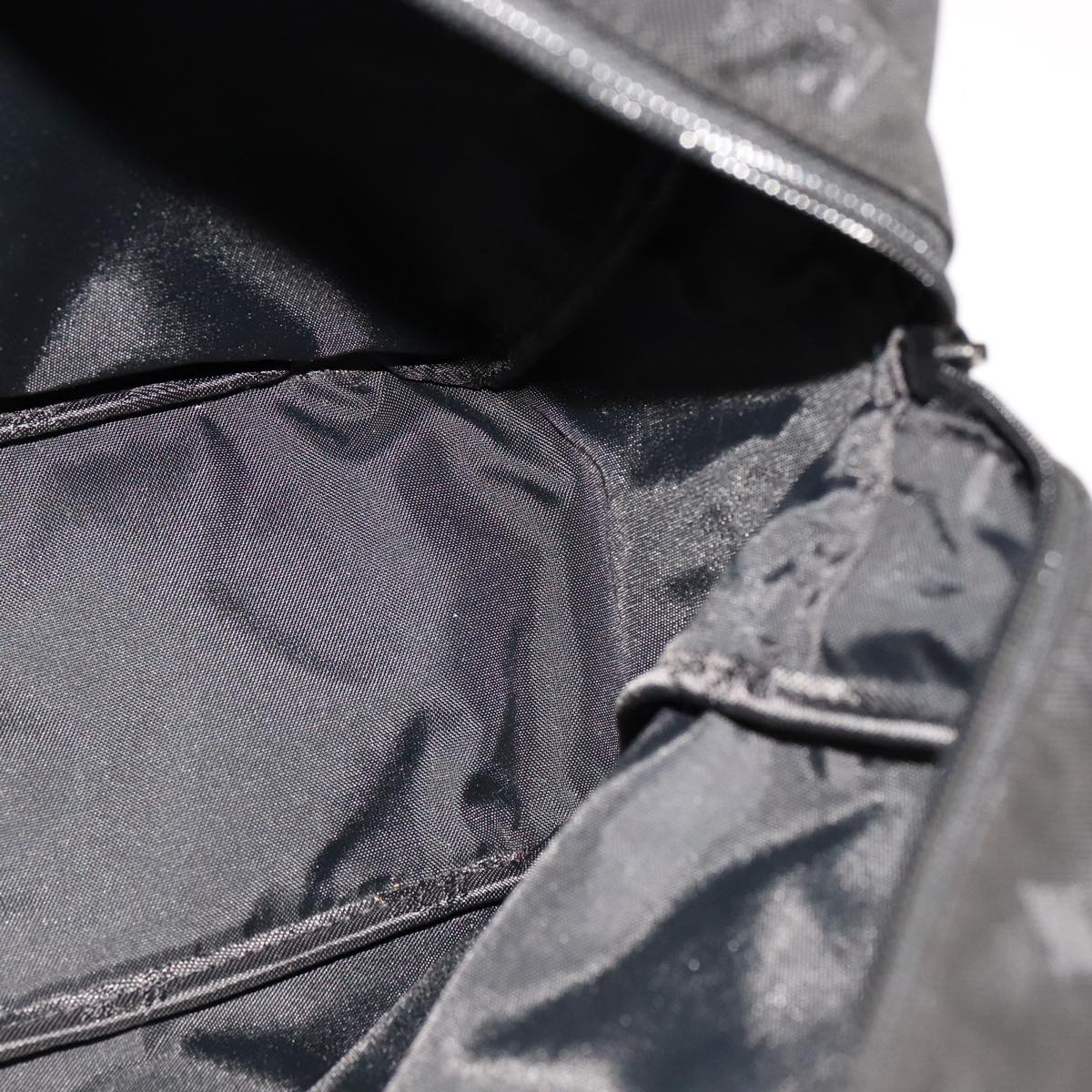 MCM Vicetos Logogram Chain Shoulder Bag Nylon Black Auth yk17160