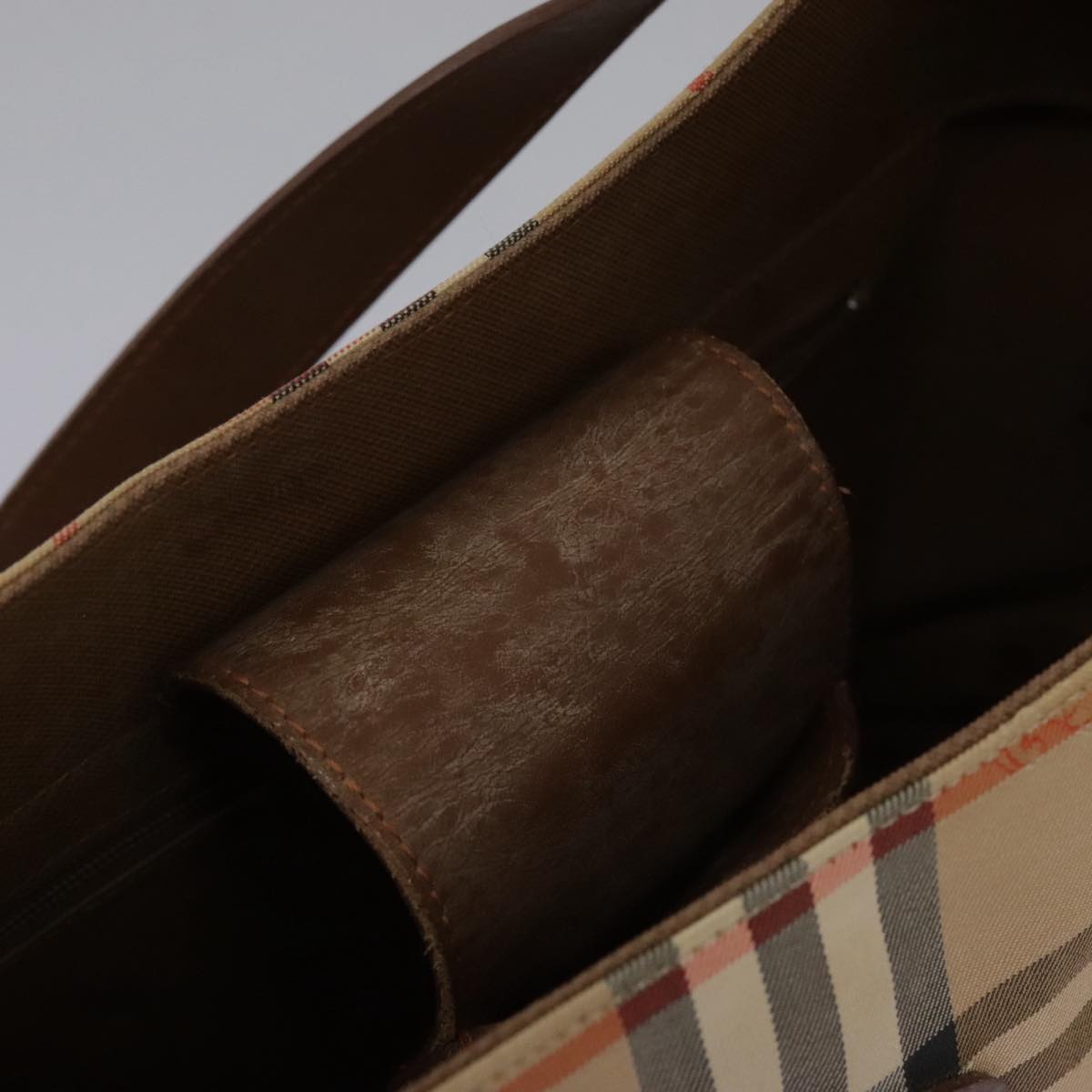 Burberrys Nova Check Shoulder Bag Canvas Beige Auth yk17224