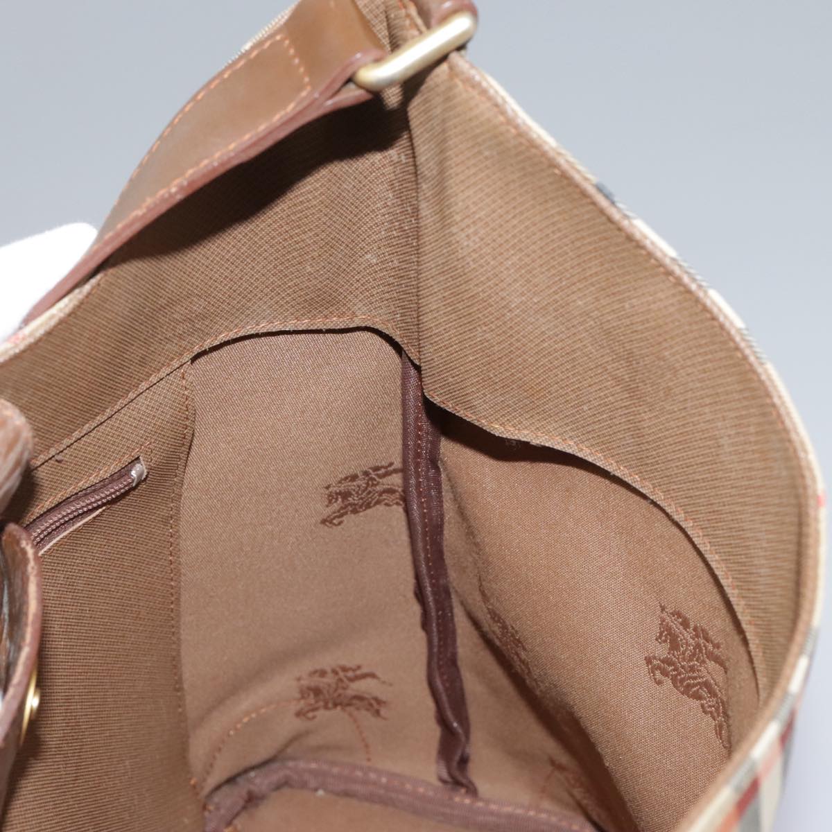 Burberrys Nova Check Shoulder Bag Canvas Beige Auth yk17224