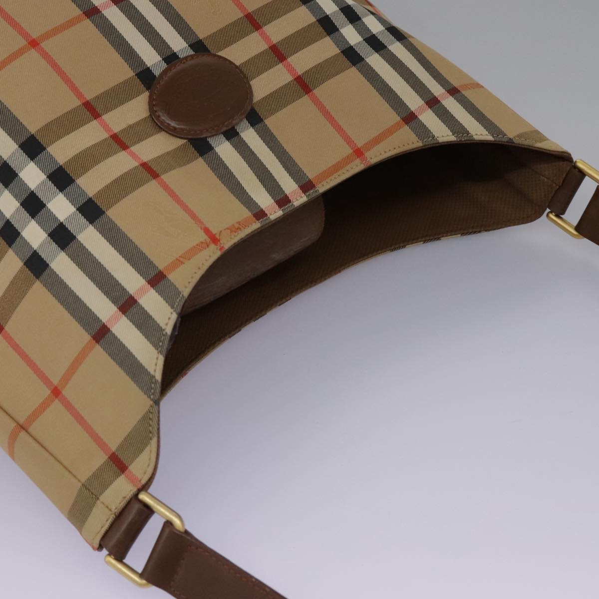 Burberrys Nova Check Shoulder Bag Canvas Beige Auth yk17224
