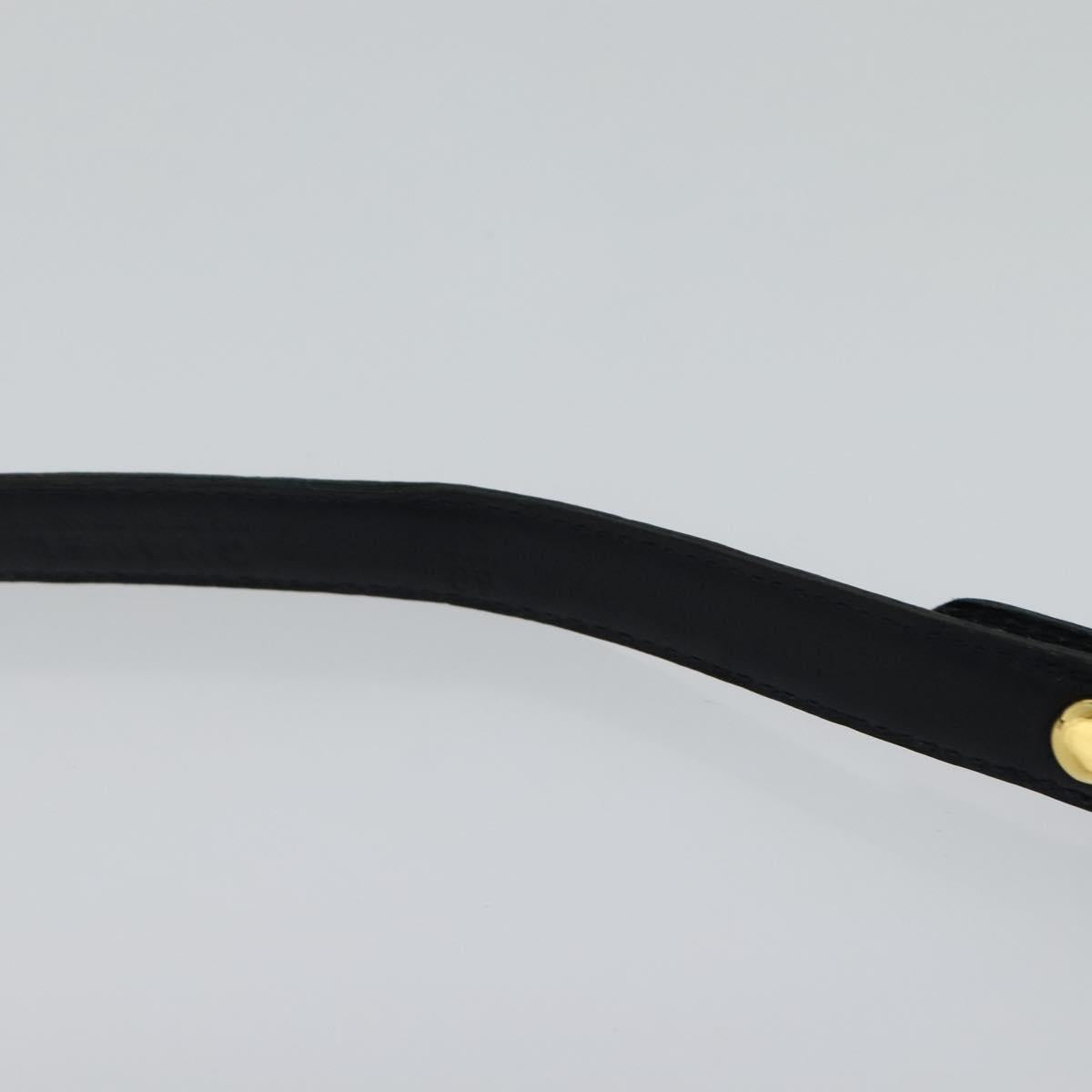 CHANEL COCO Mark Belt Leather 26.4"" Black Gold CC Auth yk17305