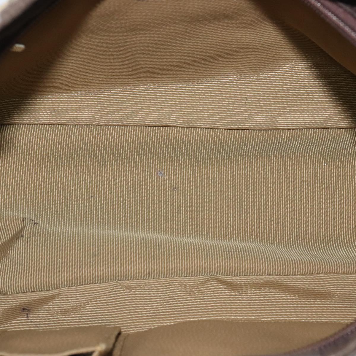 Salvatore Ferragamo Gancini Shoulder Bag Canvas Beige Auth yk17339