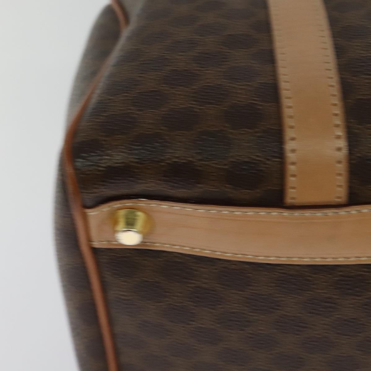 CELINE Macadam Canvas Hand Bag PVC Leather Brown Auth yk17342