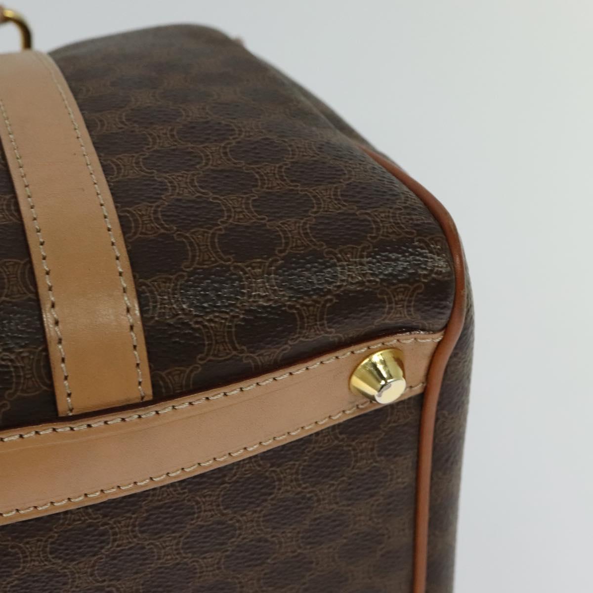 CELINE Macadam Canvas Hand Bag PVC Leather Brown Auth yk17342