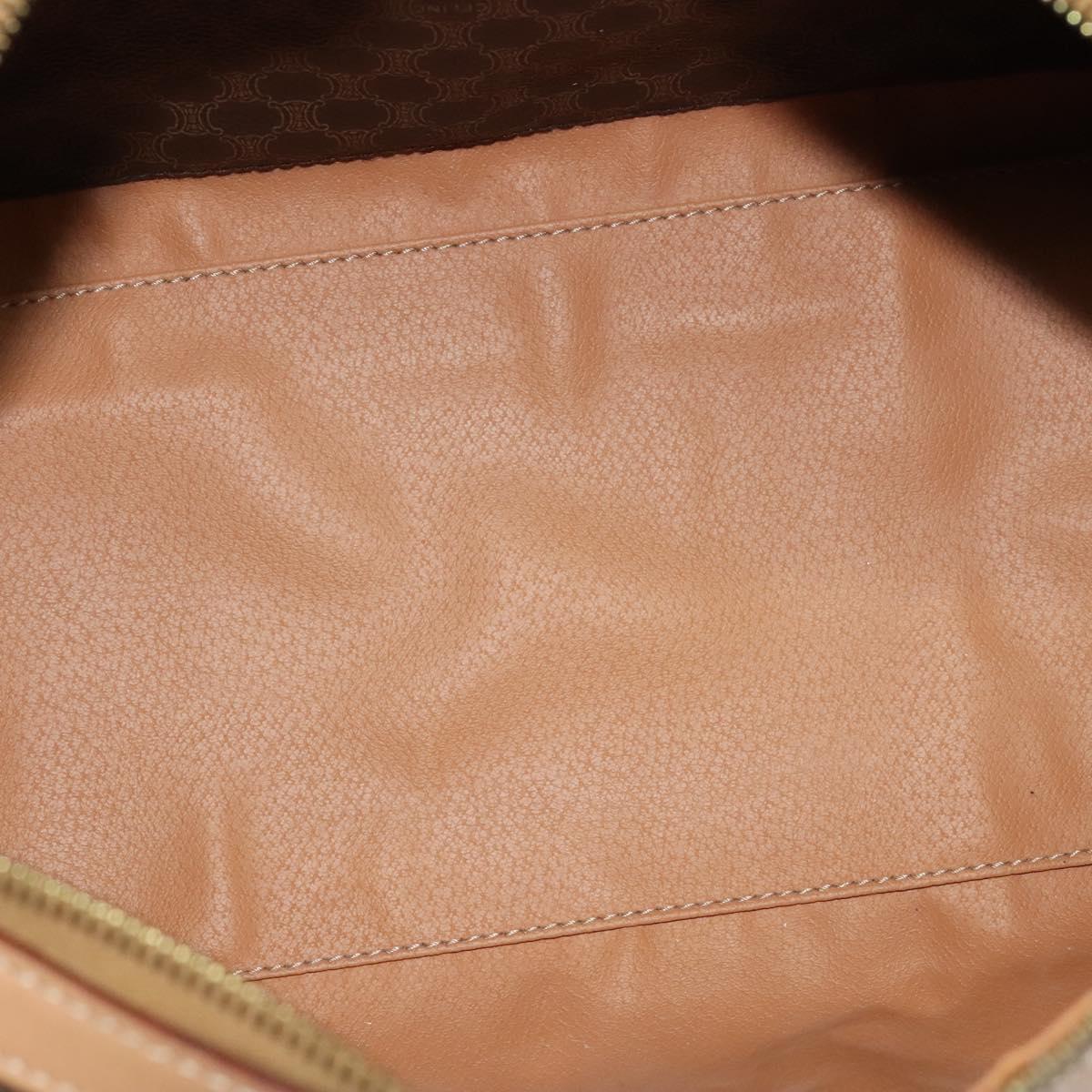 CELINE Macadam Canvas Hand Bag PVC Leather Brown Auth yk17342