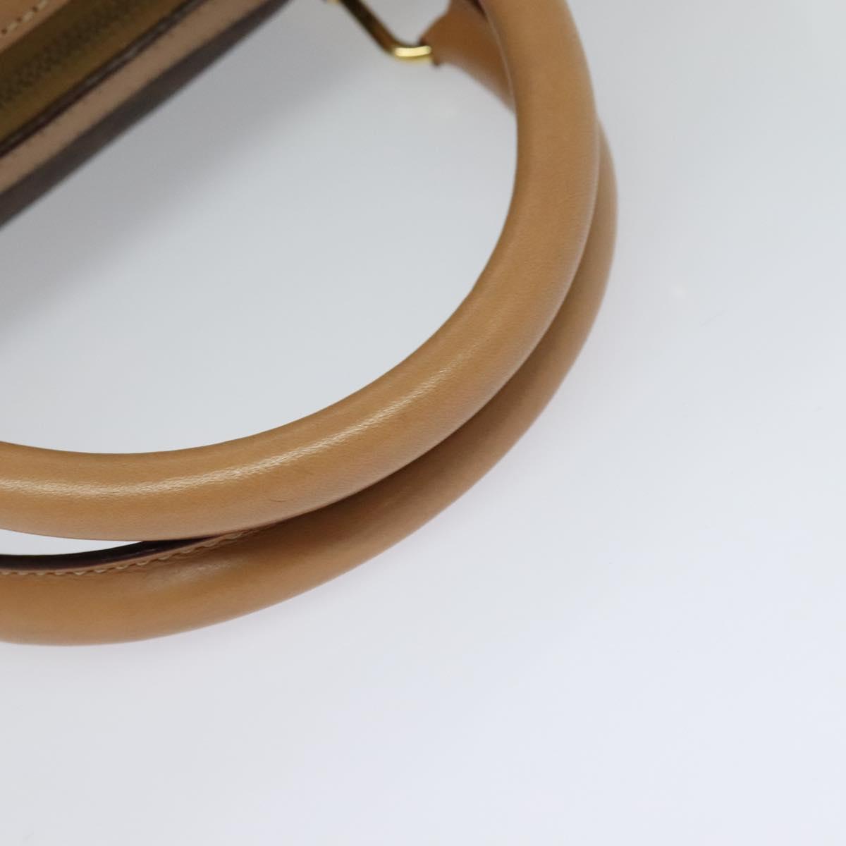 CELINE Macadam Canvas Hand Bag PVC Leather Brown Auth yk17342