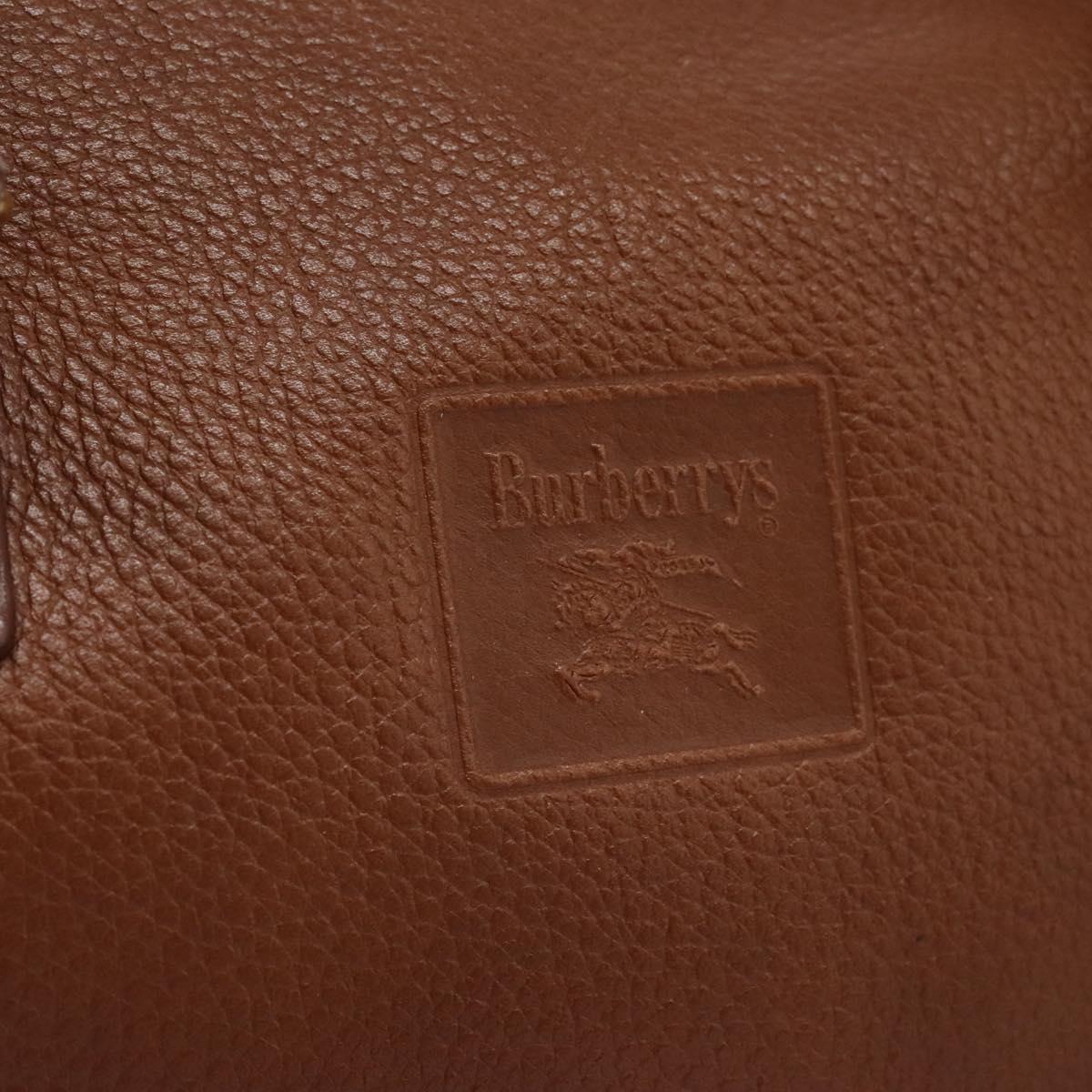 Burberrys Hand Bag Leather Brown Auth yk17371