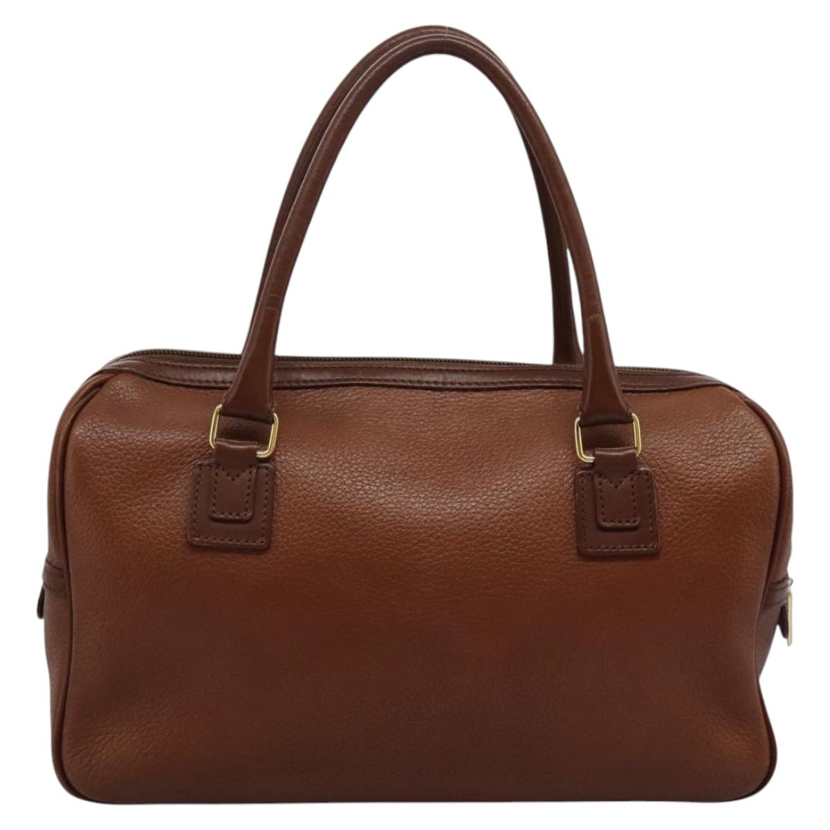 Burberrys Hand Bag Leather Brown Auth yk17371