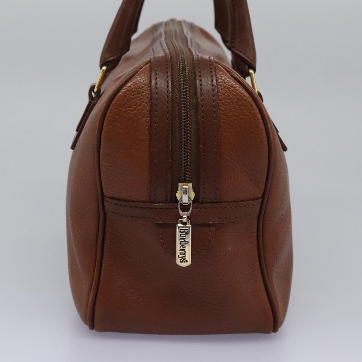 Burberrys Hand Bag Leather Brown Auth yk17371