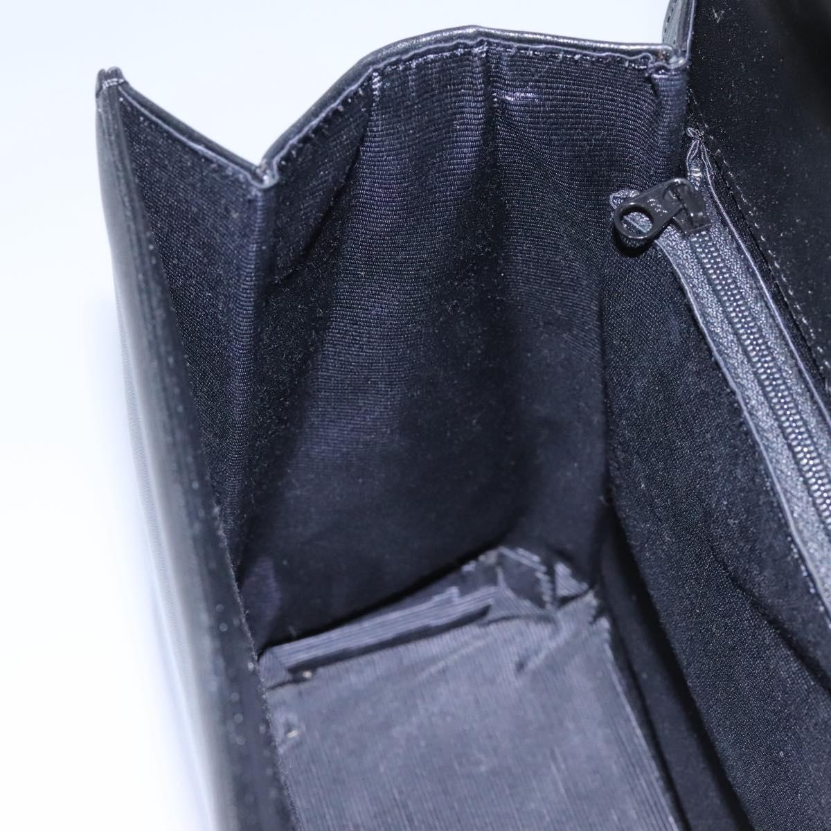 GIVENCHY Hand Bag Leather Black Gold Auth yk17377