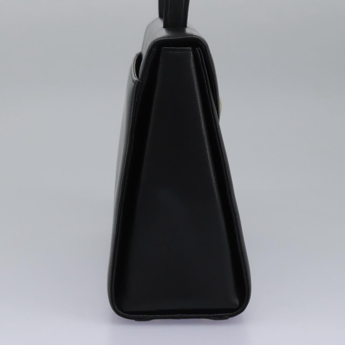 GIVENCHY Hand Bag Leather Black Gold Auth yk17377