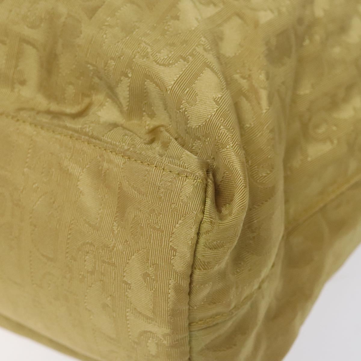 Christian Dior Trotter Canvas Tote Bag Yellow Auth yk17386