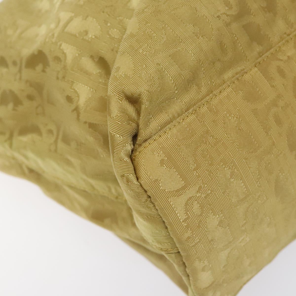 Christian Dior Trotter Canvas Tote Bag Yellow Auth yk17386