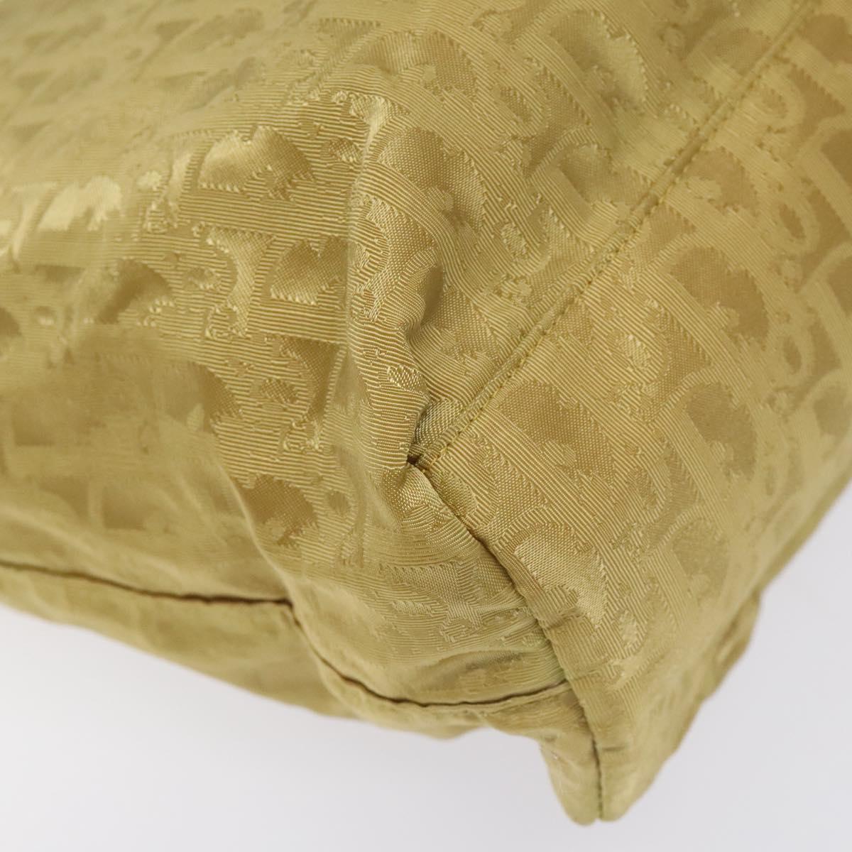 Christian Dior Trotter Canvas Tote Bag Yellow Auth yk17386