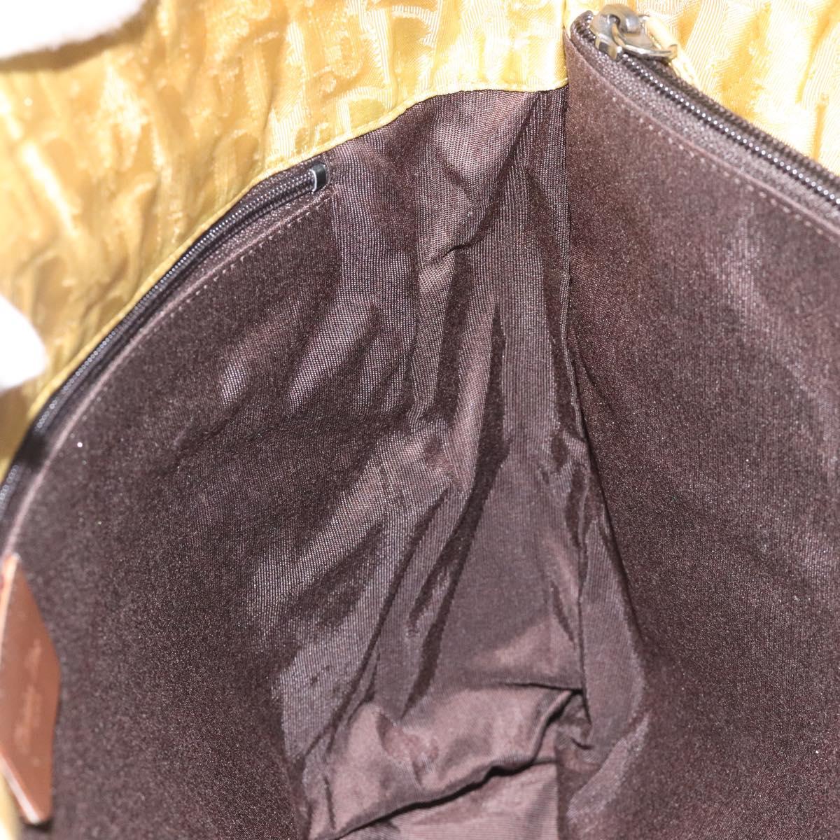 Christian Dior Trotter Canvas Tote Bag Yellow Auth yk17386