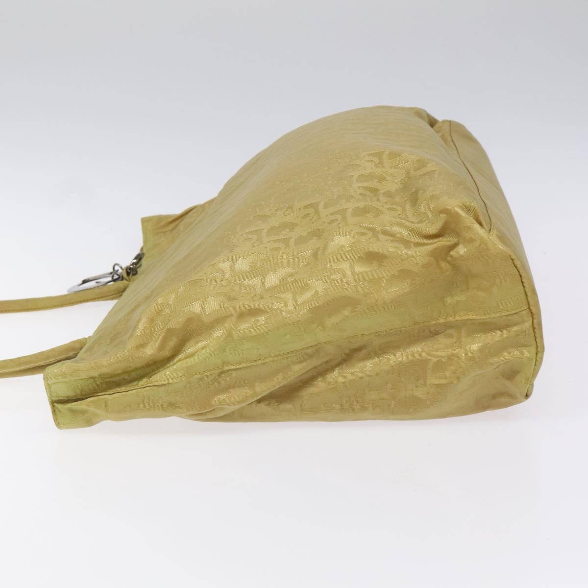 Christian Dior Trotter Canvas Tote Bag Yellow Auth yk17386