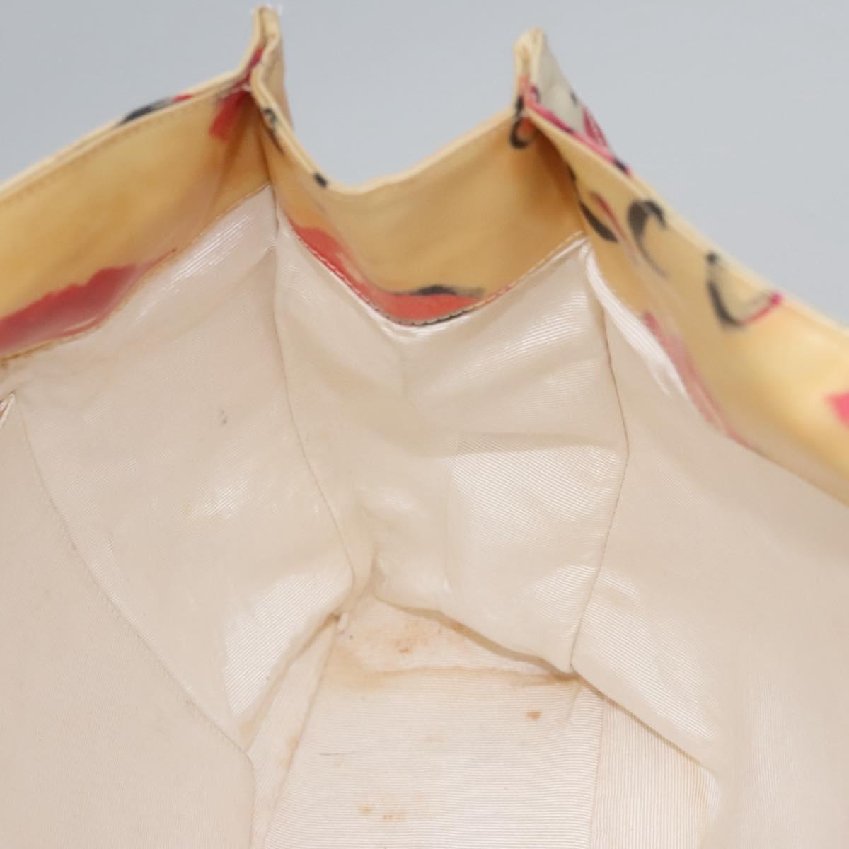 CHANEL Matelasse Chain COCO Mark Lip Tote Bag Vinyl Red CC Auth yk17404