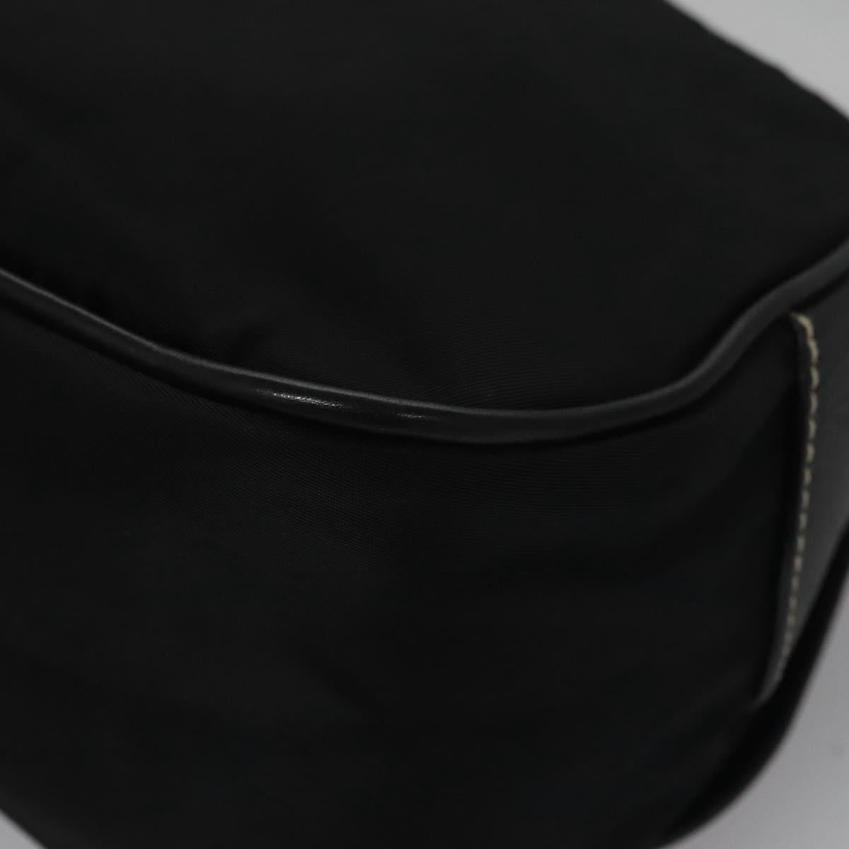 PRADA Shoulder Bag Nylon Leather Black Silver Auth yk17421V