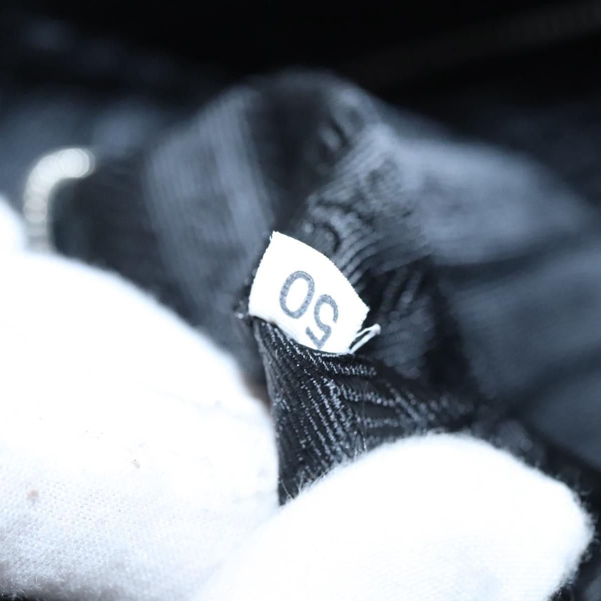 PRADA Shoulder Bag Nylon Leather Black Silver Auth yk17421V