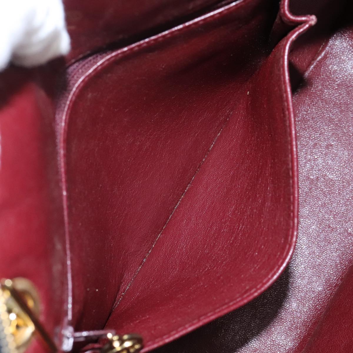 CHANEL Chain V Stitch Shoulder Bag Lamb Skin Black Gold CC Auth yk17457