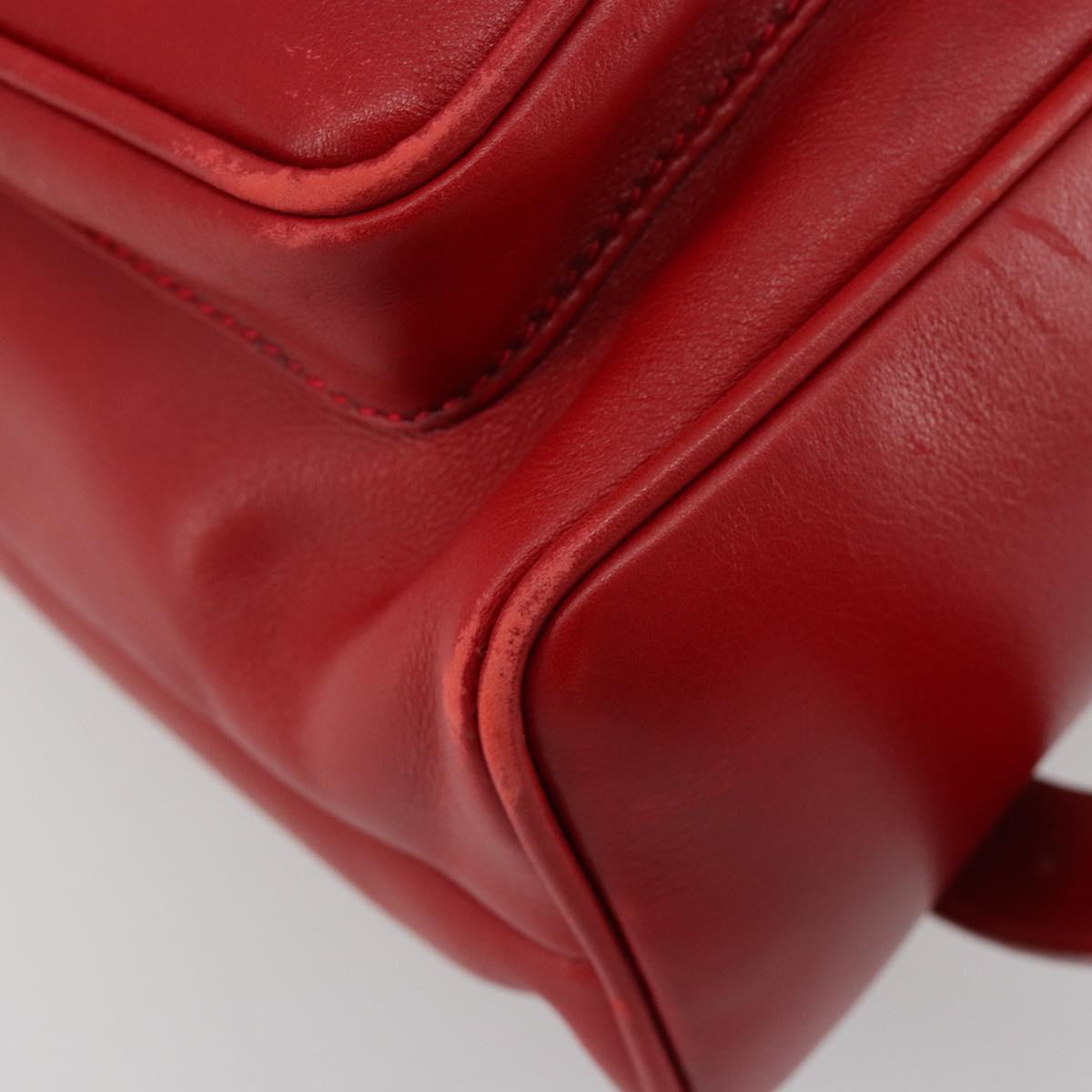 GUCCI Bamboo Backpack Leather Red Gold 003 2058 0016 Auth yk17469