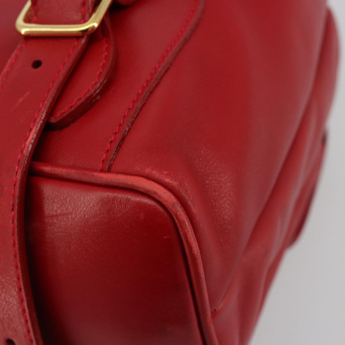 GUCCI Bamboo Backpack Leather Red Gold 003 2058 0016 Auth yk17469