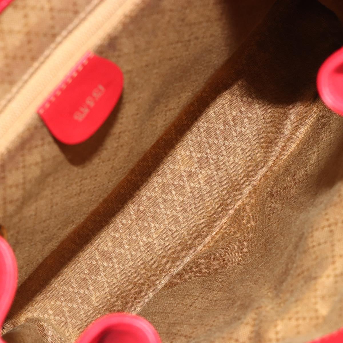 GUCCI Bamboo Backpack Leather Red Gold 003 2058 0016 Auth yk17469