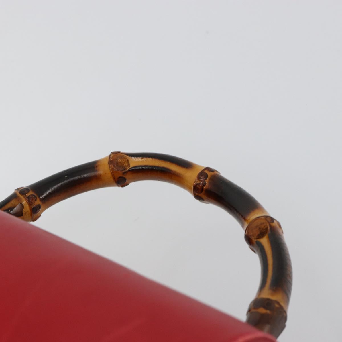 GUCCI Bamboo Backpack Leather Red Gold 003 2058 0016 Auth yk17469
