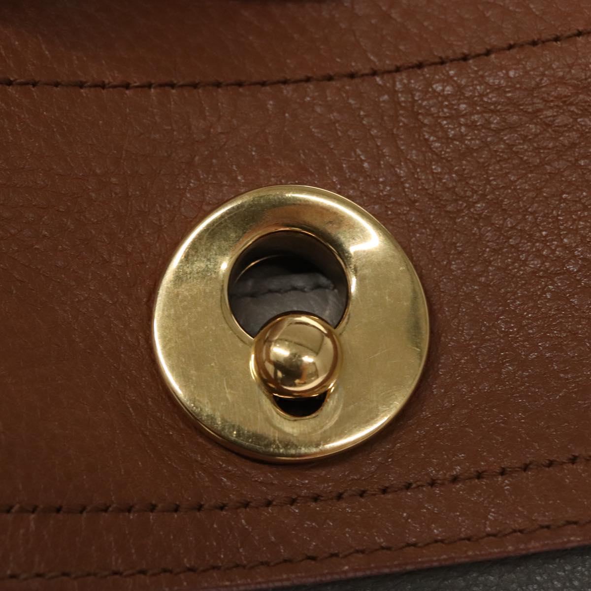 SAINT LAURENT Muse Hand Bag Leather Gray Brown Auth yk17484