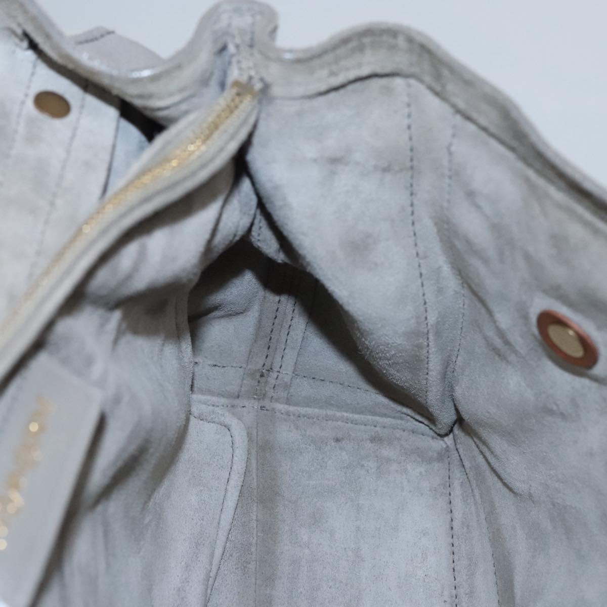 SAINT LAURENT Muse Hand Bag Leather Gray Brown Auth yk17484