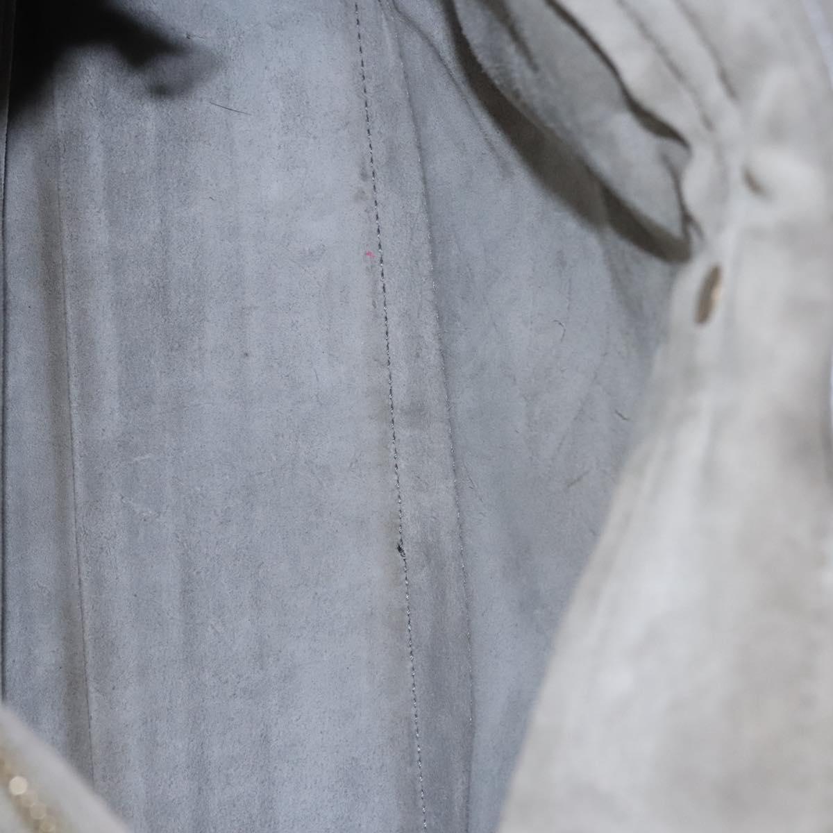 SAINT LAURENT Muse Hand Bag Leather Gray Brown Auth yk17484