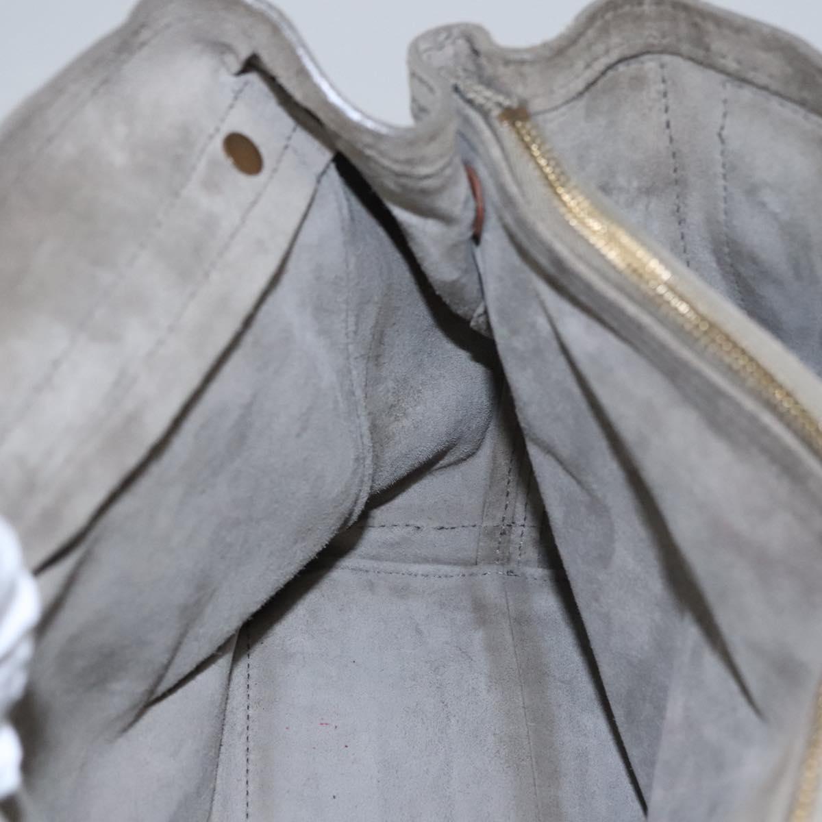 SAINT LAURENT Muse Hand Bag Leather Gray Brown Auth yk17484