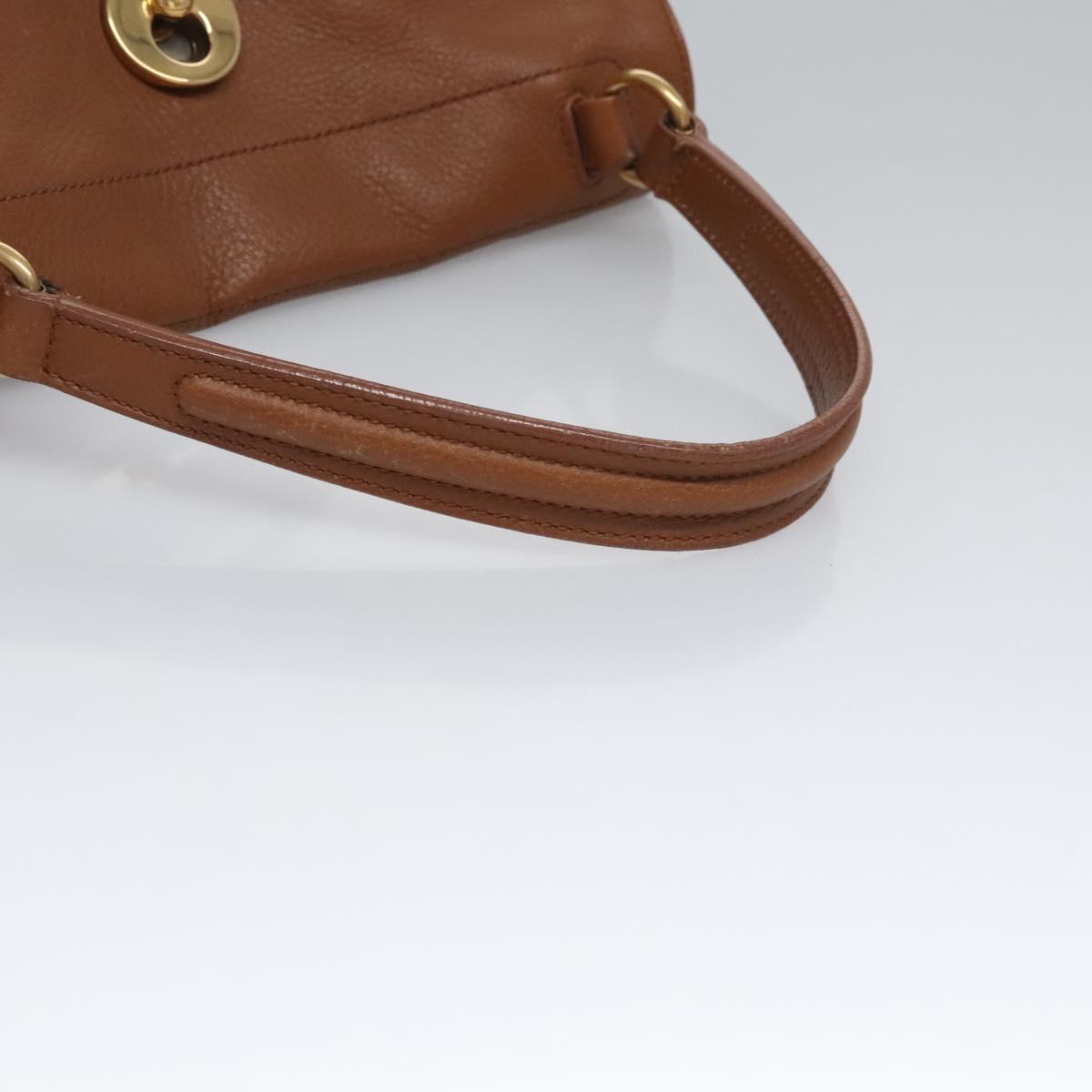 SAINT LAURENT Muse Hand Bag Leather Gray Brown Auth yk17484