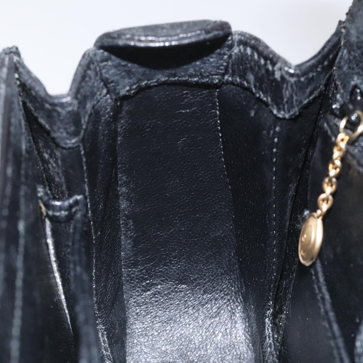 GUCCI Bamboo Hand Bag Leather Black Gold 000 2113 0188 Auth yk17496V