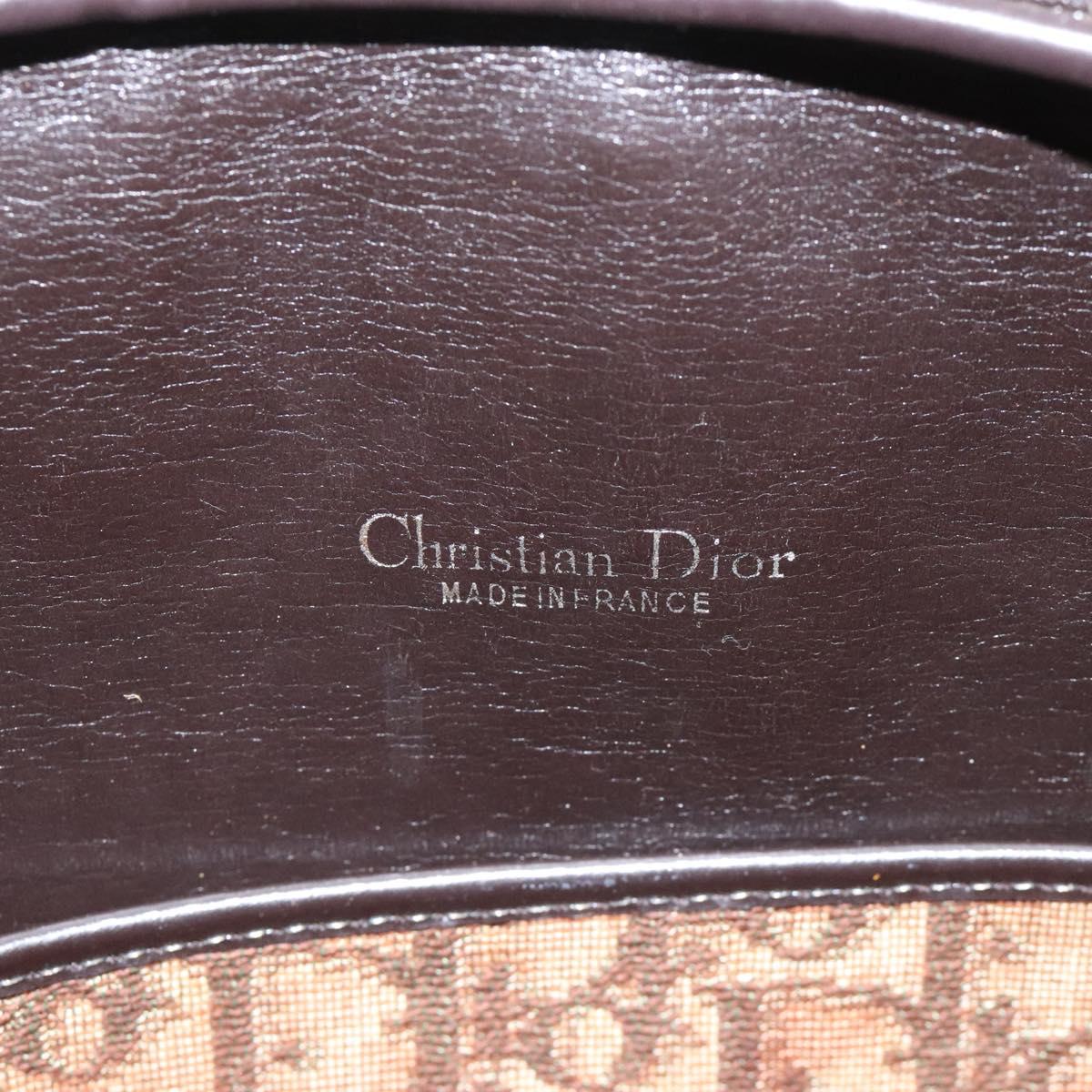 Christian Dior Trotter Canvas Shoulder Bag Brown Gold Auth yk17509