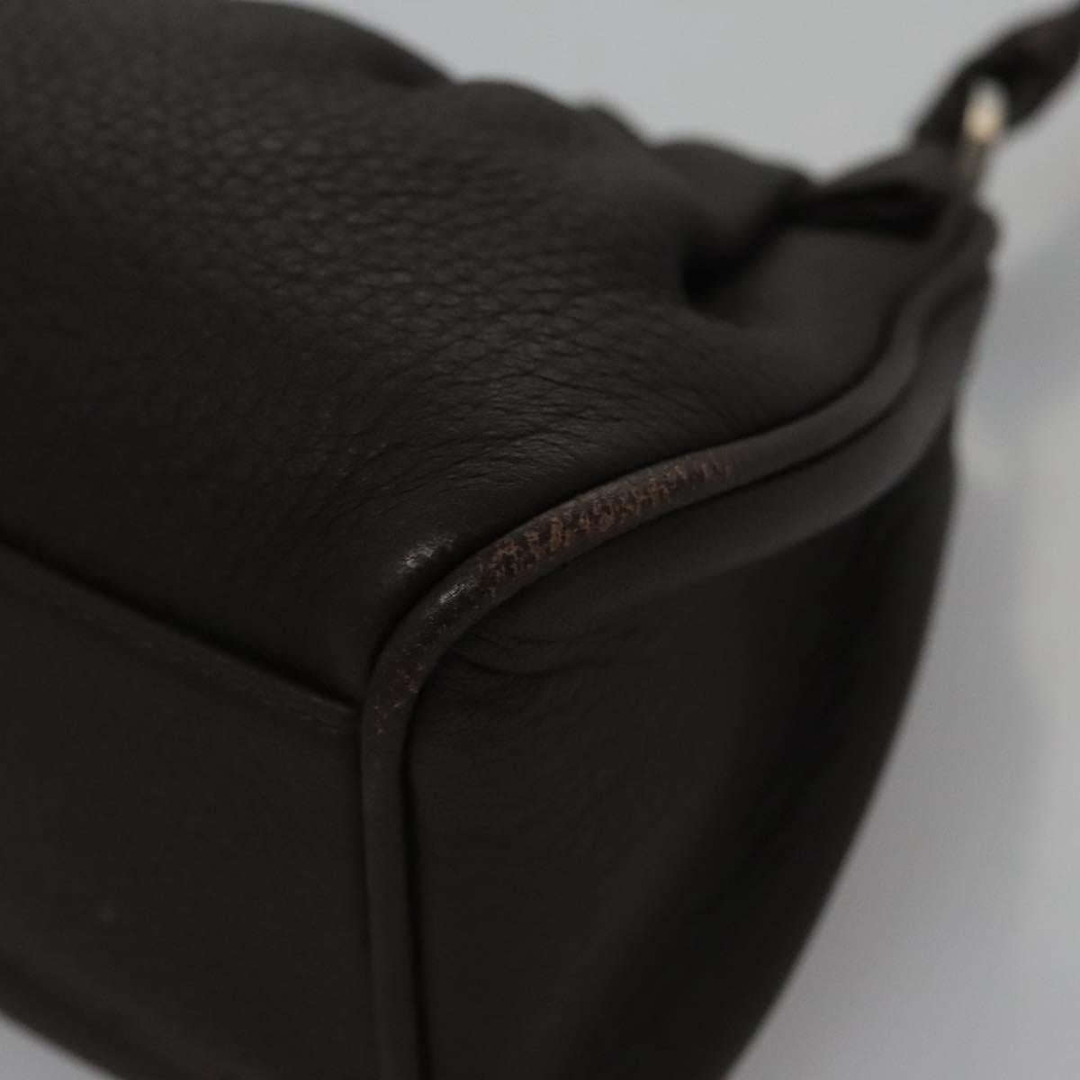 BVLGARI Hand Bag Leather Brown Auth yk17514