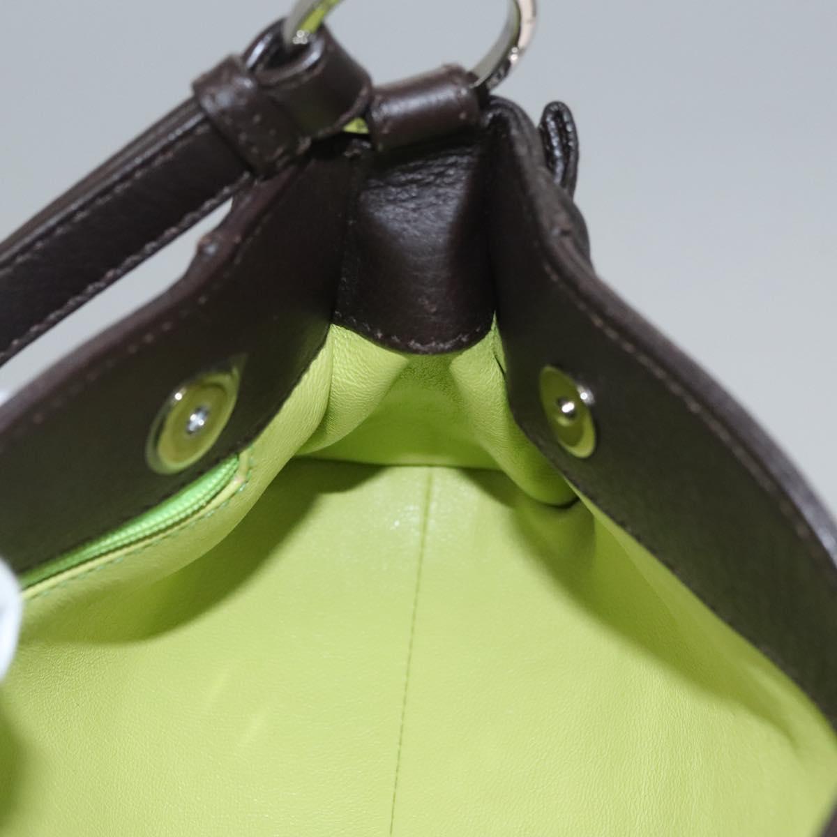 BVLGARI Hand Bag Leather Brown Auth yk17514