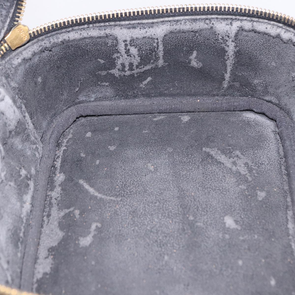 CHANEL COCO Mark Vanity Pouch Caviar Skin Black Gold CC Auth yk17517