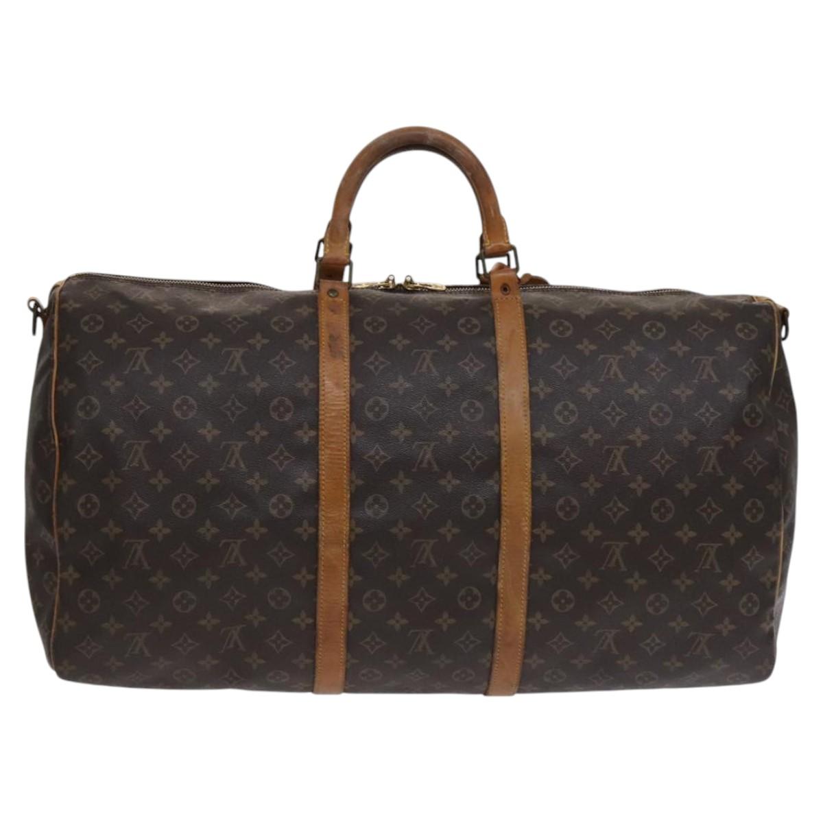 LOUIS VUITTON Monogram Keepall Bandouliere 60 Boston Bag M41412 LV Auth yk17545