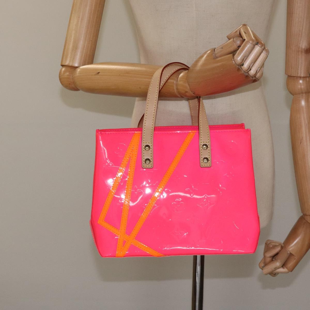 LOUIS VUITTON Monogram Vernis Fluo Reade PM Hand Bag Red M91903 Auth yk17584AV