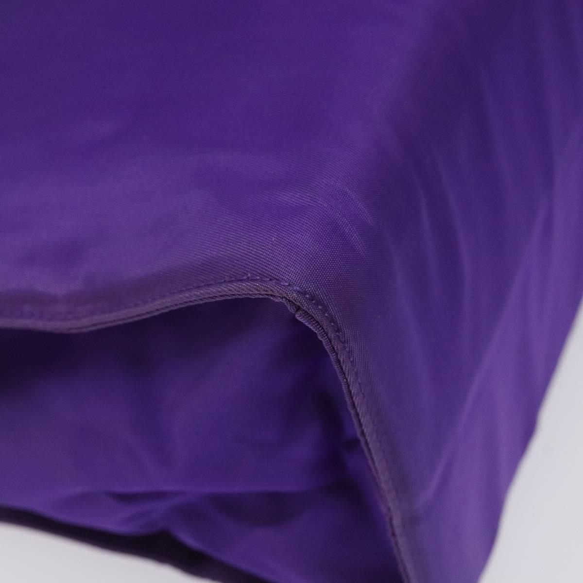 PRADA Hand Bag Nylon Purple Gold Auth yk17616