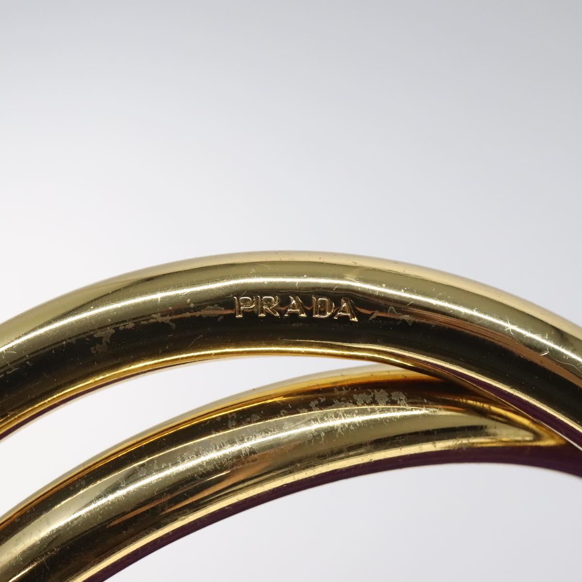 PRADA Hand Bag Nylon Purple Gold Auth yk17616