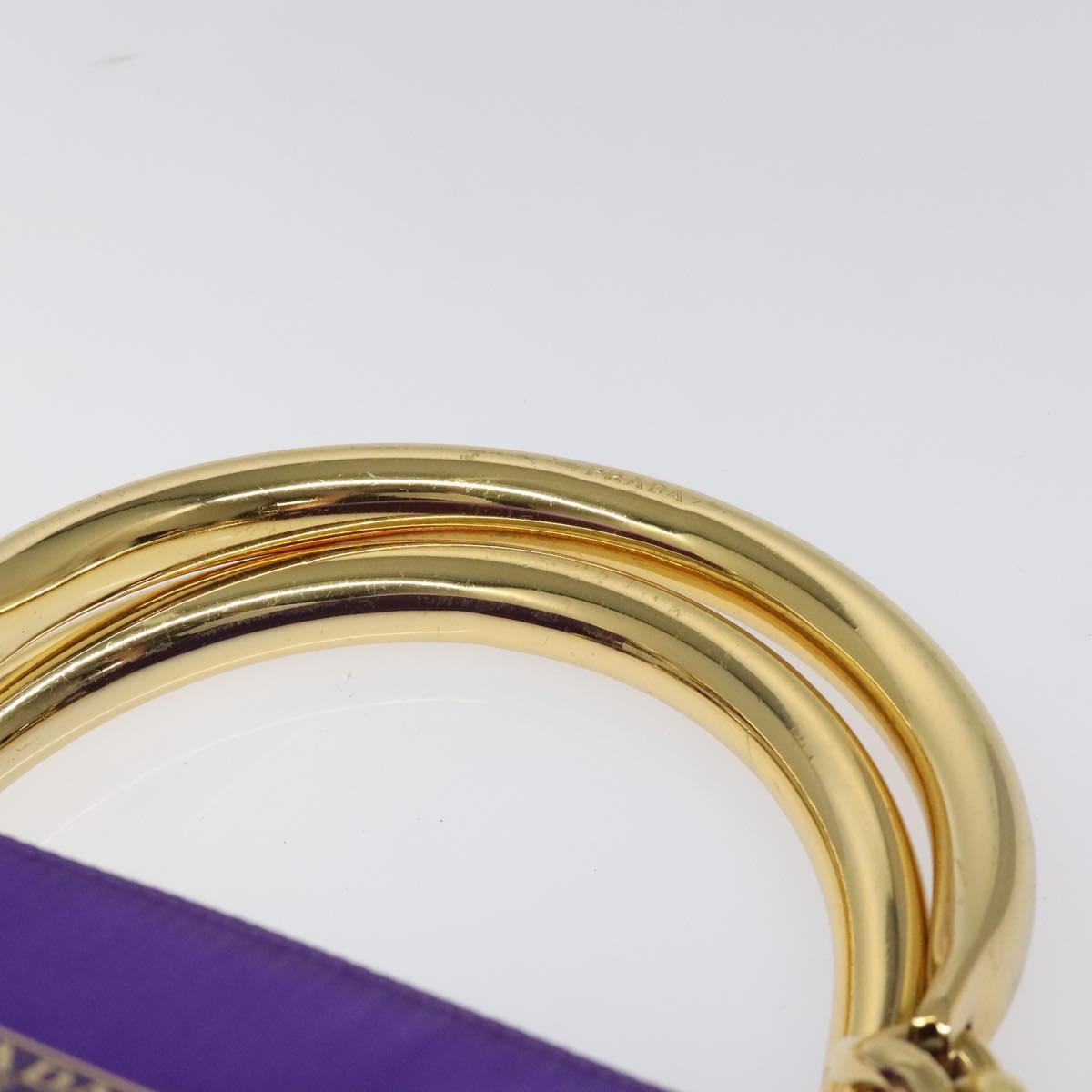 PRADA Hand Bag Nylon Purple Gold Auth yk17616