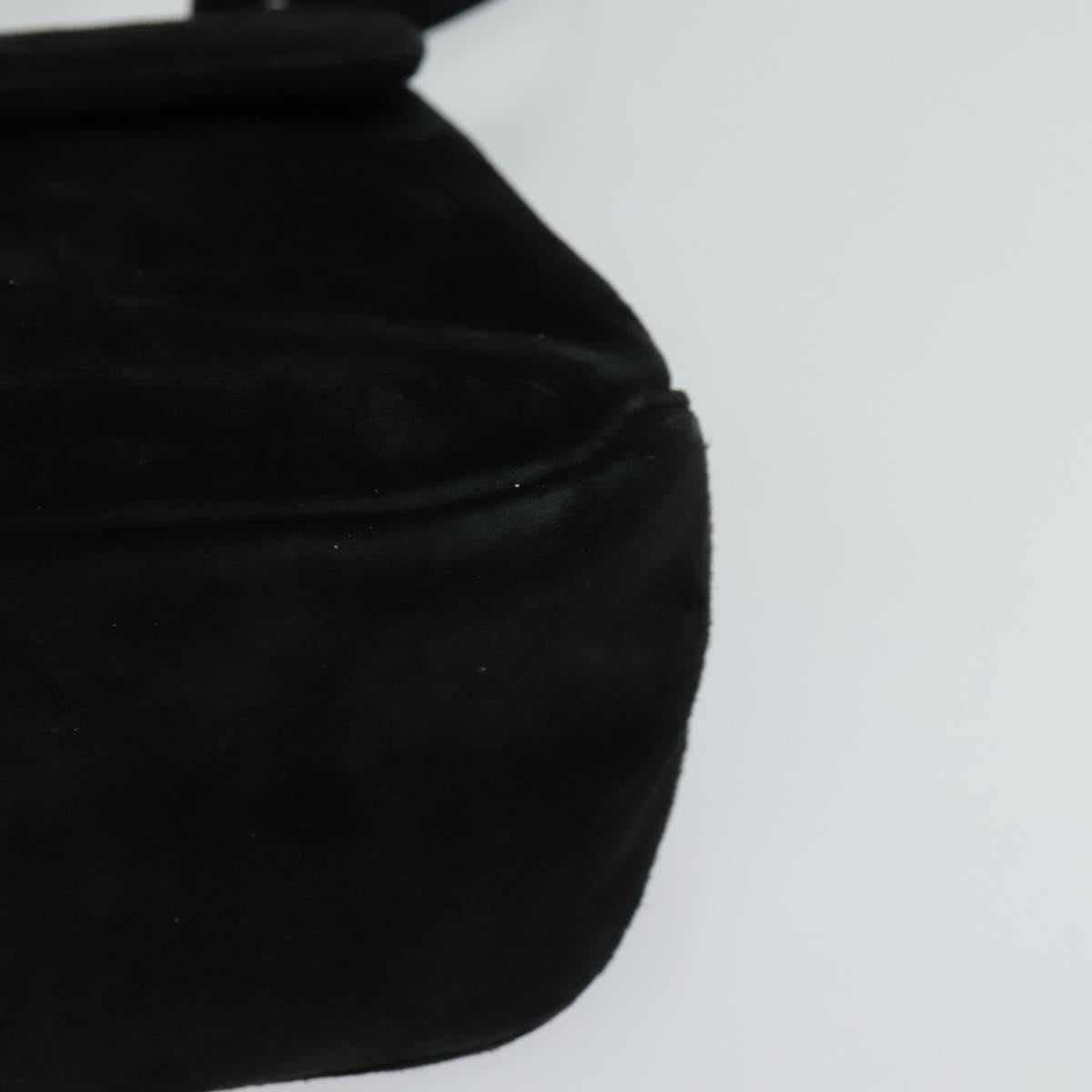 Salvatore Ferragamo Vala Hand Bag Suede Black Auth yk17641