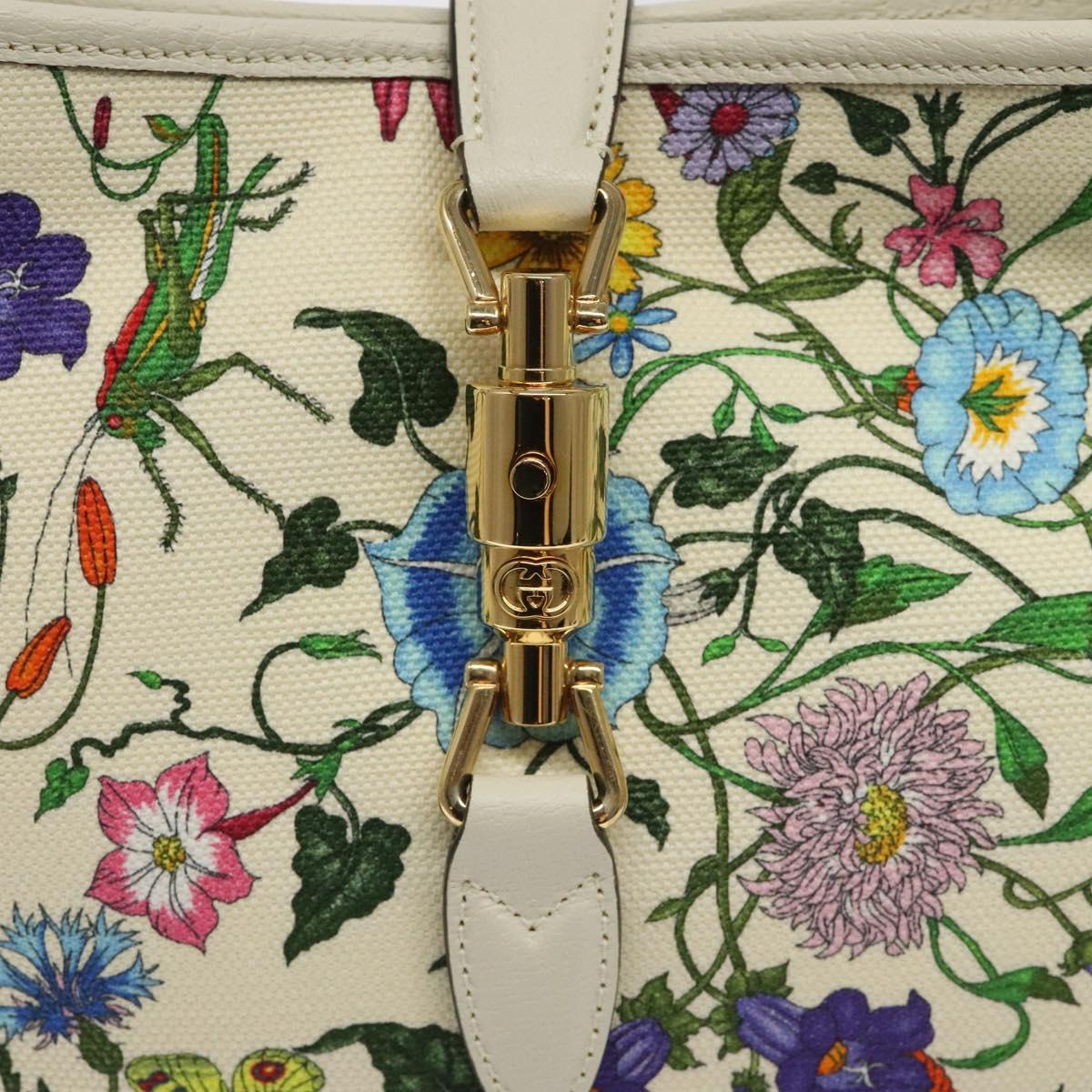 GUCCI Jackie Flora Shoulder Bag Canvas Multicolor 550152 Auth yk17680AV