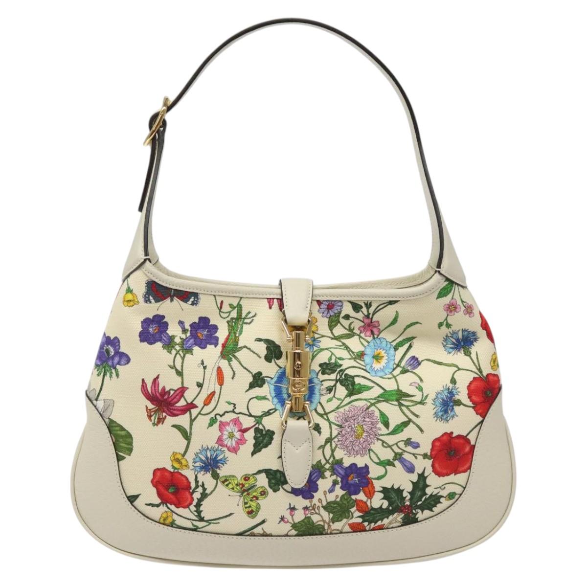 GUCCI Jackie Flora Shoulder Bag Canvas Multicolor 550152 Auth yk17680AV