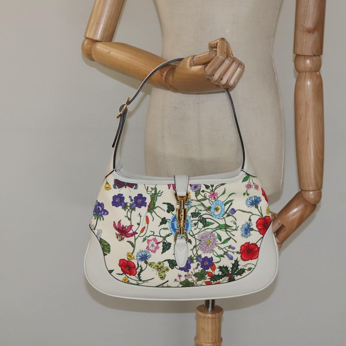 GUCCI Jackie Flora Shoulder Bag Canvas Multicolor 550152 Auth yk17680AV