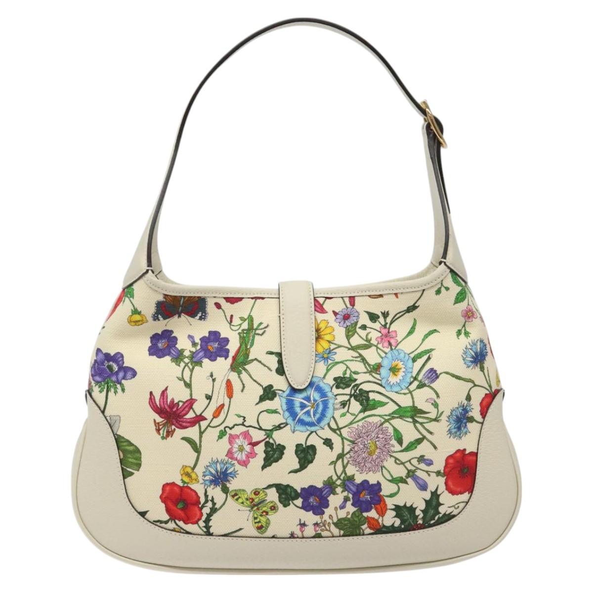 GUCCI Jackie Flora Shoulder Bag Canvas Multicolor 550152 Auth yk17680AV